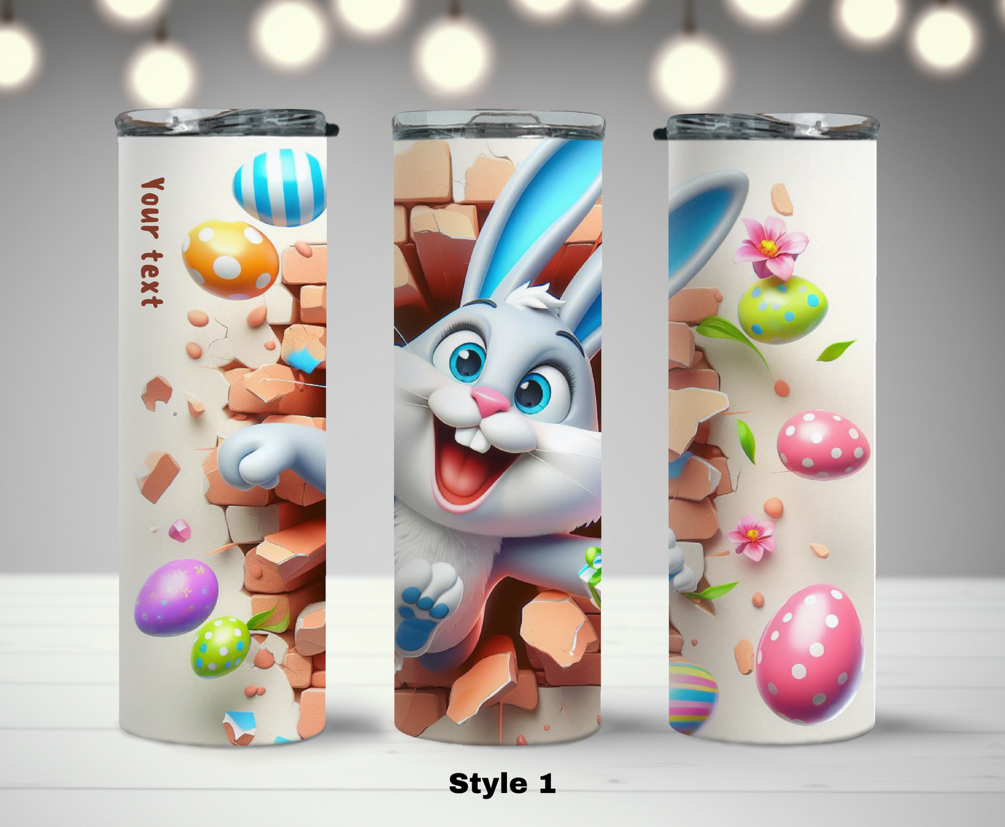 Easter Bunny 20oz Skinny Tumbler Personalized
