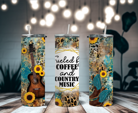 Fueled by coffee and country music 20oz tumbler 