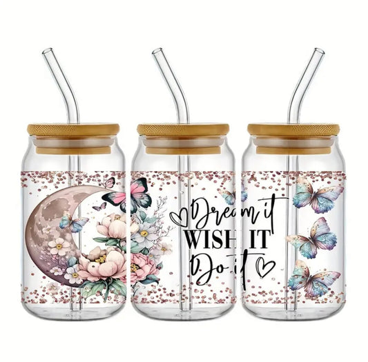 Positive Vibes DTF wrapped 16oz tumbler