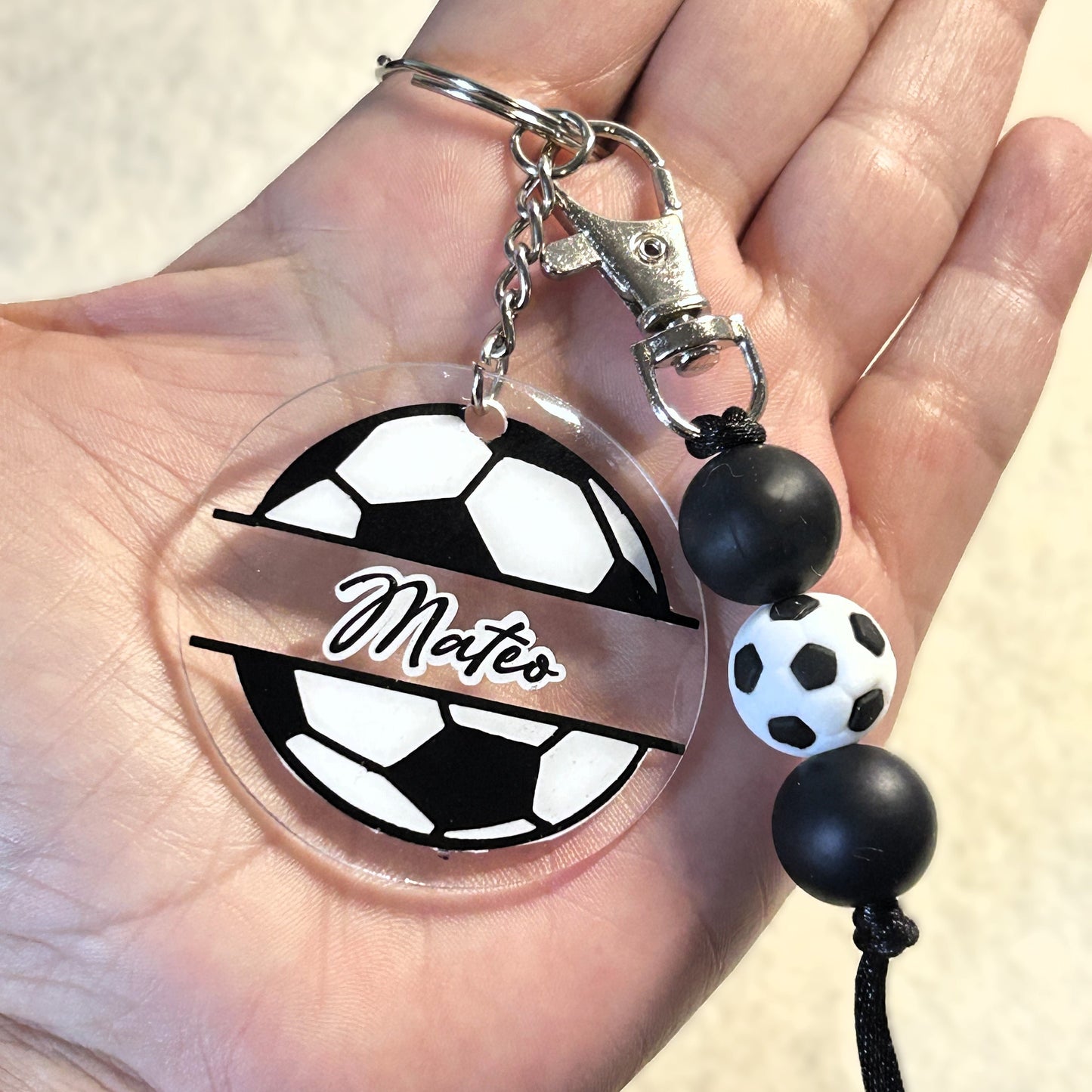 Personalized Soccer Ball Keychain